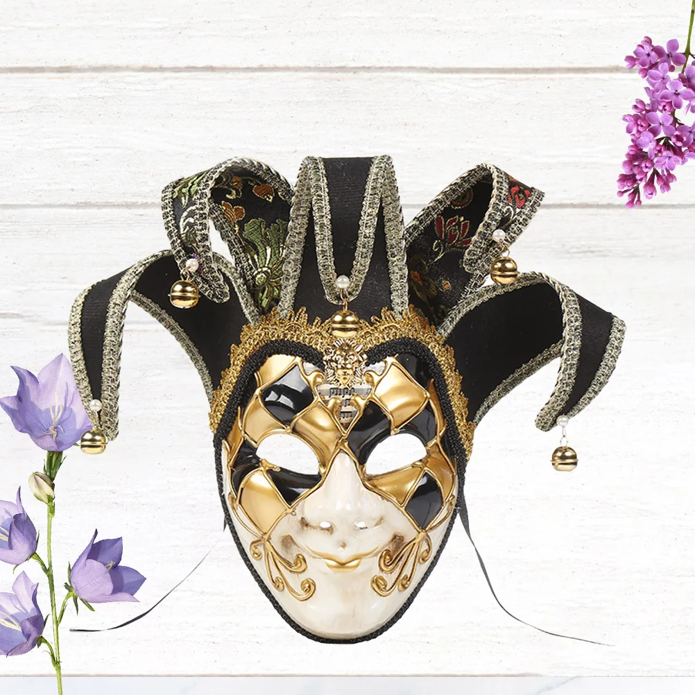 Toyvian Jester Mask Full Face Veneziane Women Masquerade Cosplay Costume Prop Carnival Venice Italia Halloween Maskaraid