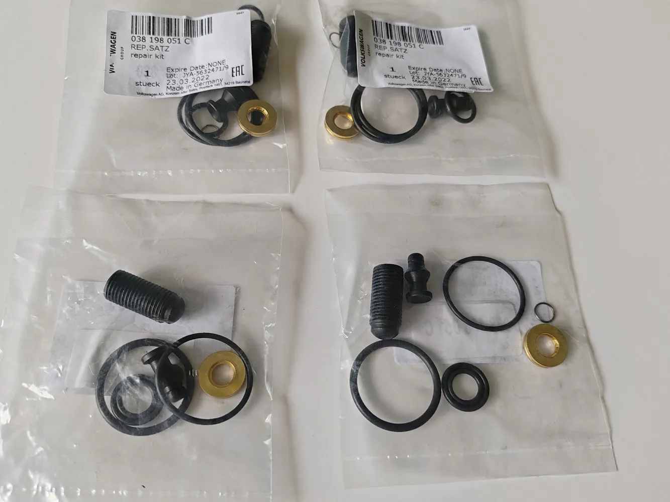 4 Borse/Lotto Per Vw Tdi Pd Kit Di Riparazione Guarnizione Iniettore Per Motori Bew Brm Golf Jetta New Beetle 038130079Bx 038198051A 038198051C