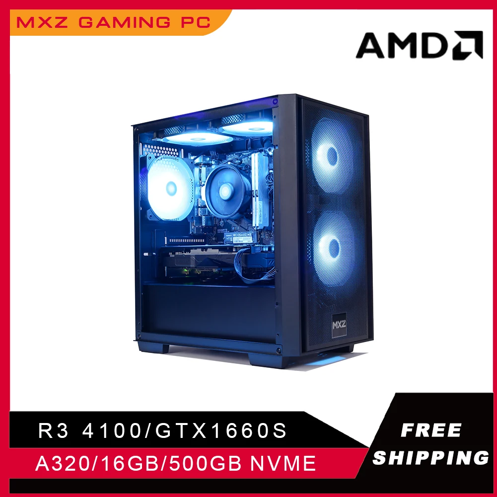 Mxz Gaming Pc Ryzen 3 4100 Gtx1660S 500Gb Nvme Windows10 Pro Key Computer Desktop Per Unità Di Sistema Pc Personalizza Pc Gamer Comple
