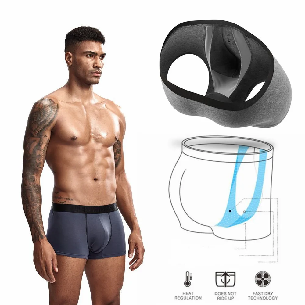 Jockmail Intimo Uomo Boxer Mesh Pouch Pene Scroto Separazione U Convesso Unterhosen Herren Boxer Hombre Boxershorts Traspirante