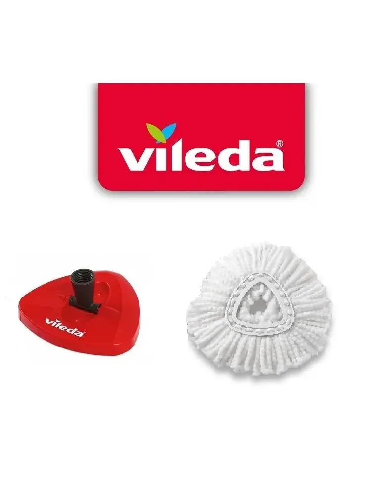 Vileda Pedal Turbo Compatibile Mop In Microfibra Di Ricambio E Testa Triangolare