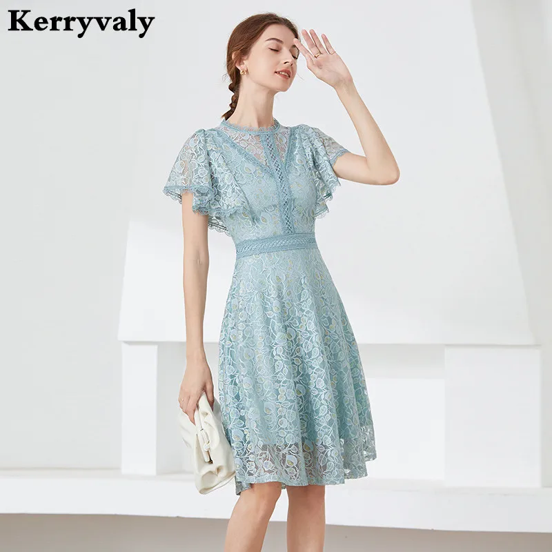 Summer Lace Mid-Length High Waist Women Dress Women Vestito Donna Estate 2022 Taglie Forti Soldes Livraison Gratuite K6576
