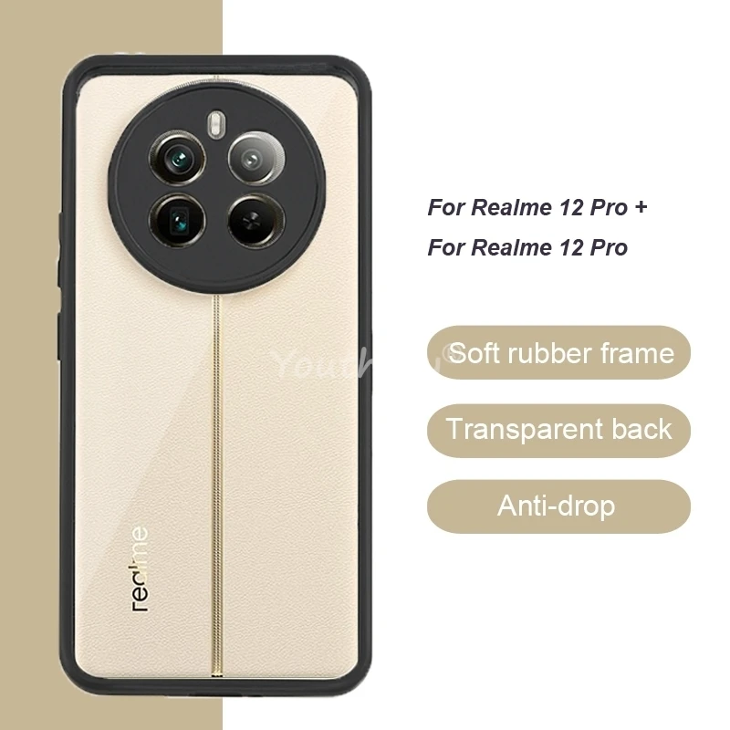 Per Realme 12 Pro Plus Custodia Luxury Silicone Tranperant Tpu Cover Realme 12 Pro Case Antiurto Protect Realme 12 Pro Plus Cover