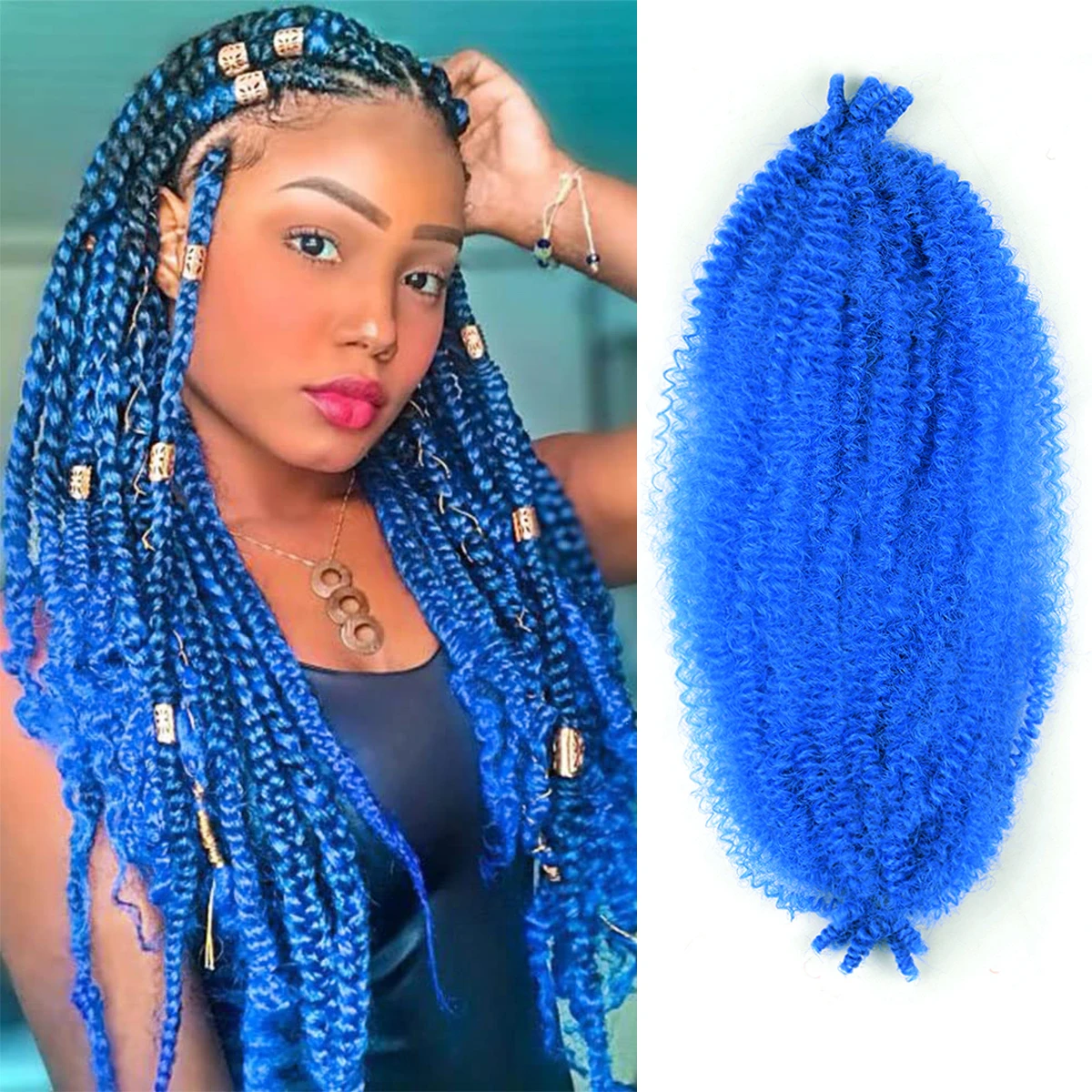 Springy Afro Twist Hair Marley Hair Prefluffed Spring Twist Hair Twisted Up Kinky Twist Cuban Twist Crochet Hair Per Le Donne