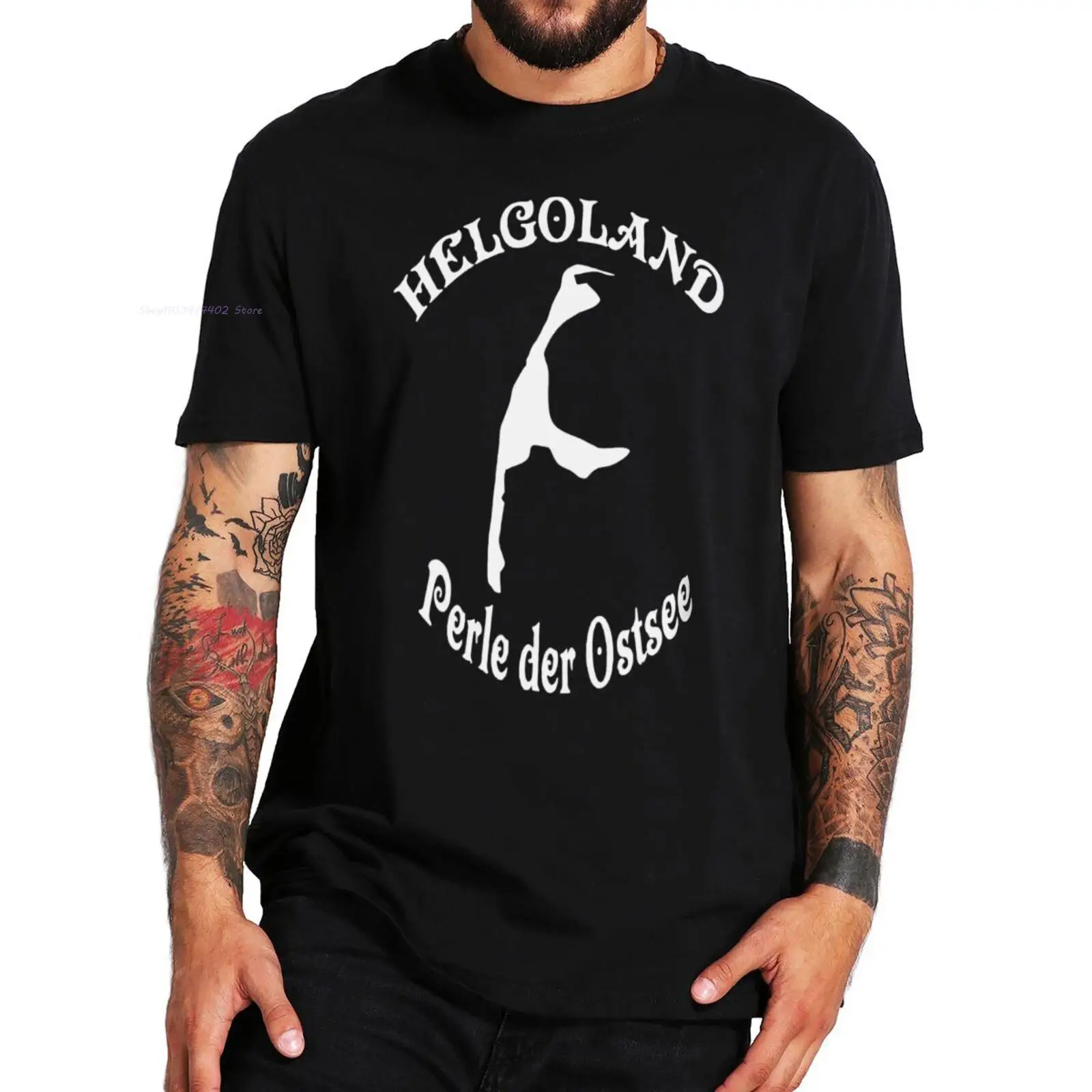 Maglietta Helgoland Pearl Of The Sea Con Testo Tedesco Helgoland Perle Der Ostsee T-Shirt Novità Da Uomo 100% Cotone Maglietta Taglia Ue