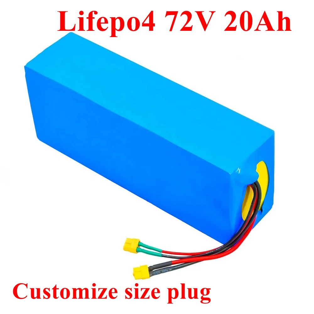 Lifepo4 72V Ebike Lithium Battery 24S 3.2V 72V 20Ah Battery Pack With 50Amp Bms For 3000W Scooter Motor + 5A Charger