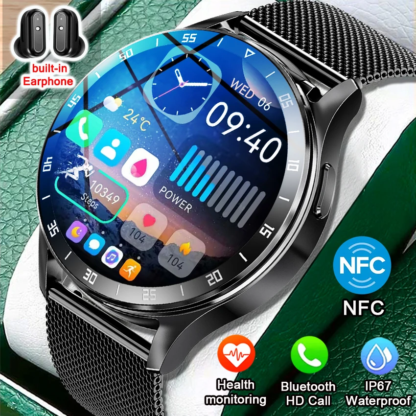 Nfc Smartwatch Men Built In Headphones Call Heart Rate Clock Women Heart Rate Blood Pressure Sport Smart Watch Per Huawei Xiaomi