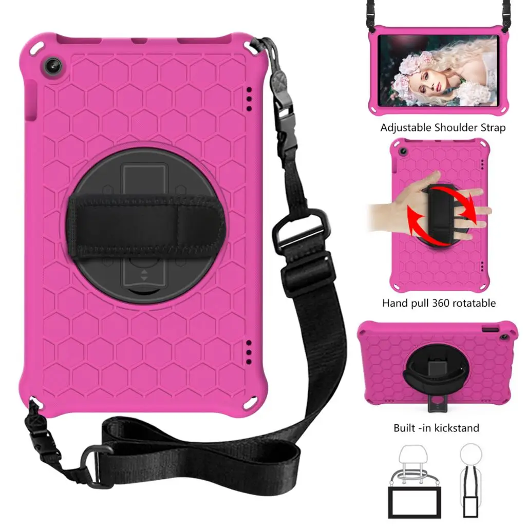 Custodia Per Amazon Kindle Fire Hd10 2019 Cover 360 Rotation Hand Strap Fire 7 2019 Fire Hd8 2020 Fire 10 2015 2017 Compresse
