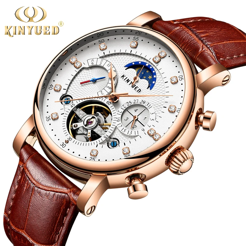 Kinyued Orologio Da Uomo Di Marca Superiore Orologi Da Polso Meccanici Scheletro Di Lusso Orologi Automatici Per Orologi Da Uomo Reloj Hombre