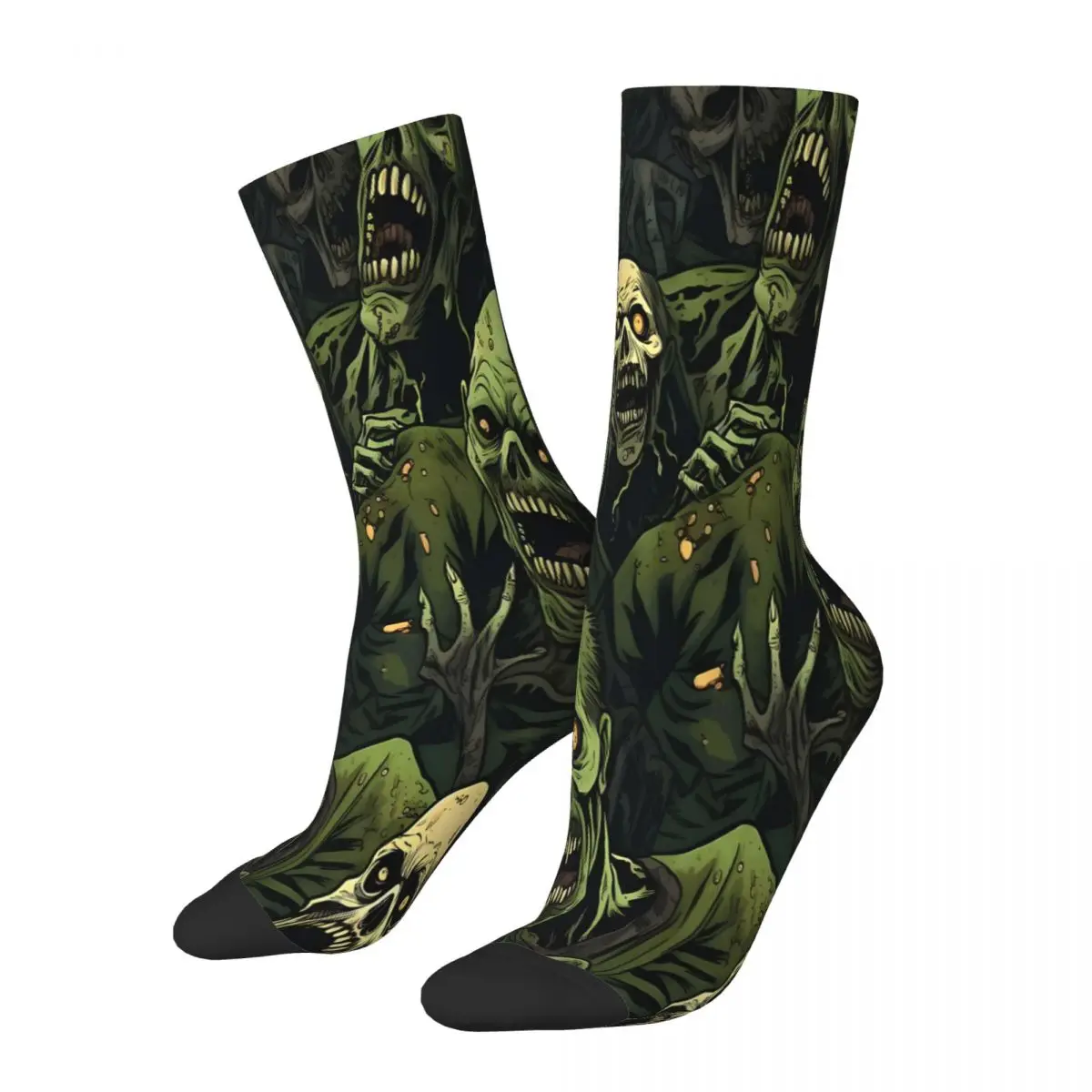 Rise Of The Non Morto Zombie Horde Pattern Calzini Zombie Uomo Uomo Donna Calze Estive Poliestere