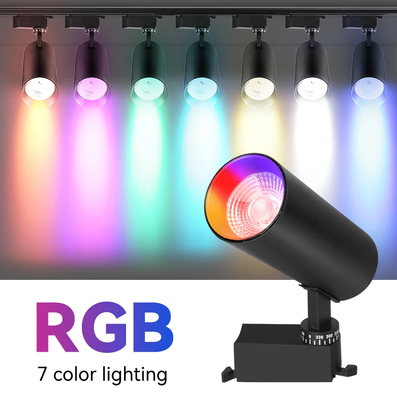 Rgb Track Light Led 7 Colori Set Stage Lighting Fixture 220V Rail Plafoniera Led Lampade Neon Bar Ktv Top Decor Illuminazione A Binario
