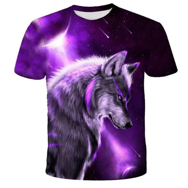 Wolf Kaus Pria Untuk Pria Gratis Ongkos Kirim Kaus Atasan Lengan Pendek Kaus Print 3D Kaos Bermerek Fashion Gratis Ongkos Kirim