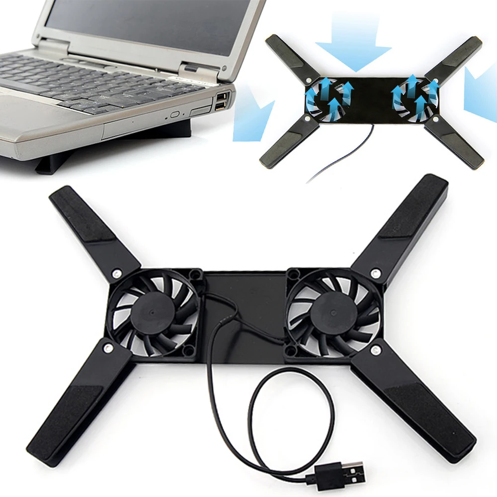 Usb Laptop Cooling 2 Fan Cooler Pad Stand Laptop Base Di Raffreddamento Culla Notebook Netbook Dropshipping Vendita Calda *