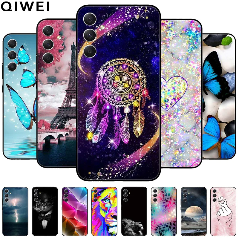Per Samsung A25 5G Custodia A 25 Cartoon Tpu Soft Cover Per Telefono In Silicone Per Samsung Galaxy A15 4G 5G Protector Shell A 15 Black Para