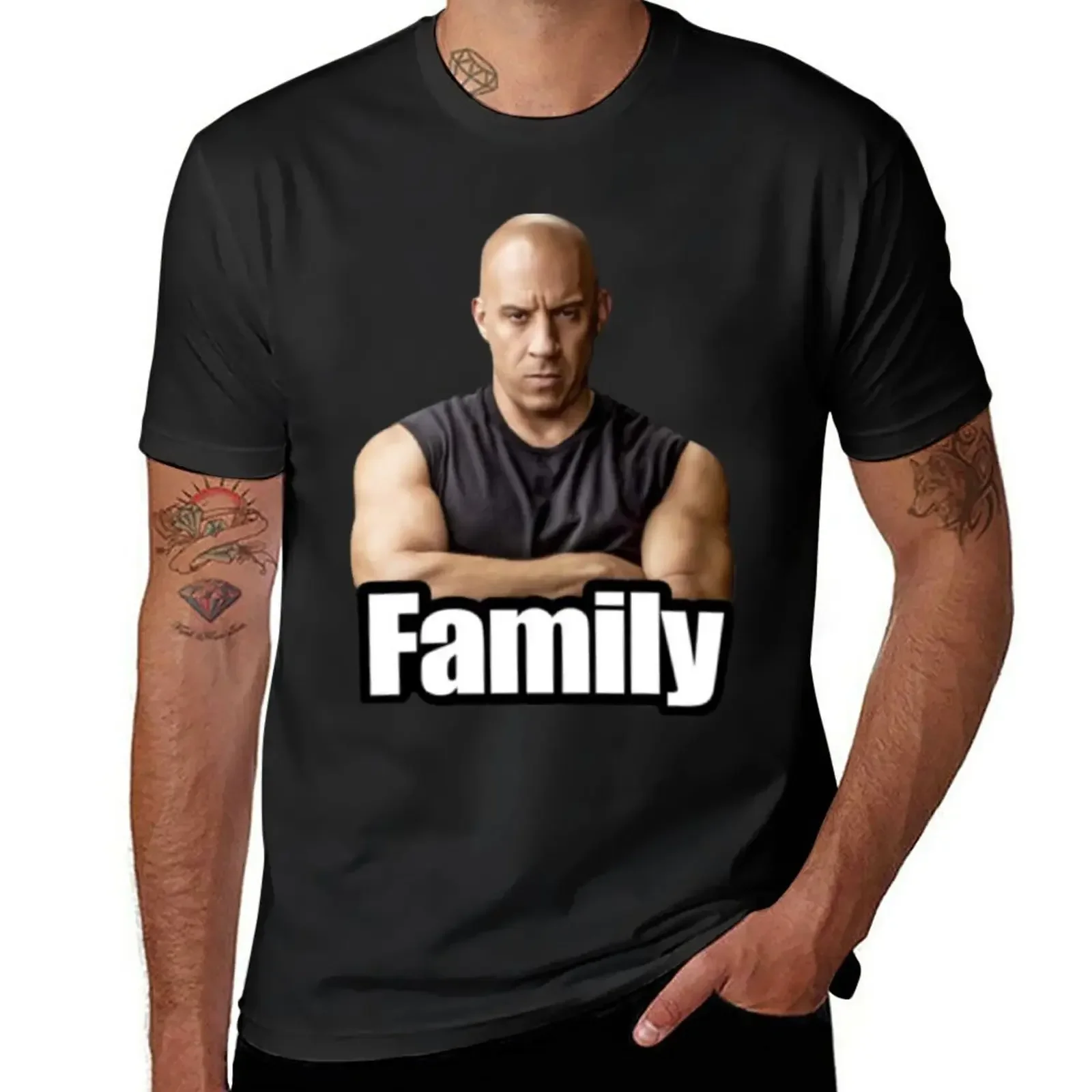 Vin Diesel- Family Meme T-Shirt Blanks Camicetta Mens Plain T-Shirt