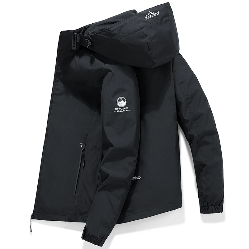 Nuova Giacca Da Uomo Primavera E Autunno Cappotti Giacca Bomber Con Cappuccio Casual Nera Vogue Streetwear Abbigliamento Da Uomo Antivento E Impermeab