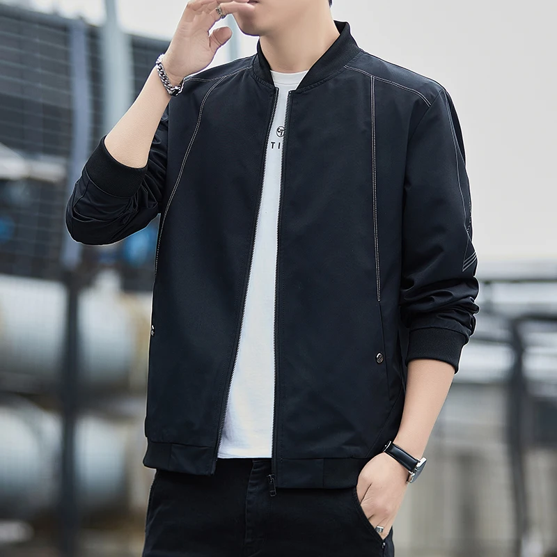 Nuova Giacca Da Uomo Primavera E Autunno Cappotti Giacca Bomber Con Cappuccio Casual Da Lavoro Nera Vogue Streetwear Abbigliamento Da Uomo M-5Xl