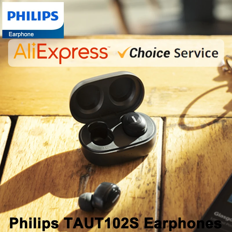 Philips New Taut102S Tws Auricolare Wireless Bluetooth 5.1 Auricolari Hifi Stereo Music Headphone Sport Echo Noise Reduction Headset