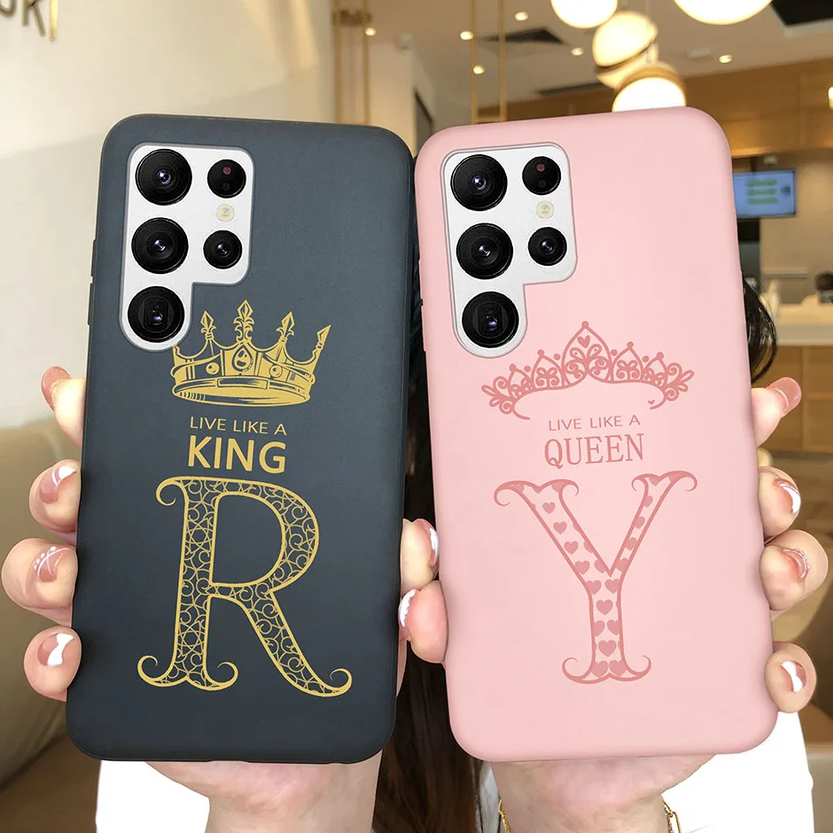 Custodia Per Samsung Galaxy S23 Ultra 5G Crown Letter Cover Posteriore Per Samsung S23 Plus 5G Soft Shell Per Samsung S23 5G Phone Bags