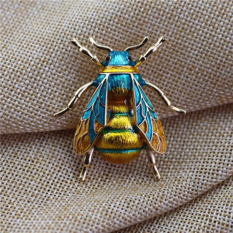 1 Pz Smalto Bumblebee Spilla Uomo Lega Giallo Ape Insetto Pins