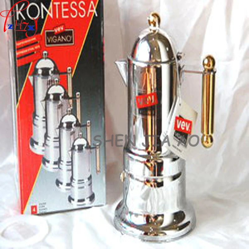 Macchina Per Caffè Espresso A Casa/Commerciale Italiano Moka Pentola Di Acciaio Inox 4-Tazze Moka Macchina Per Il Caffè Espresso Italiano Macchina Per