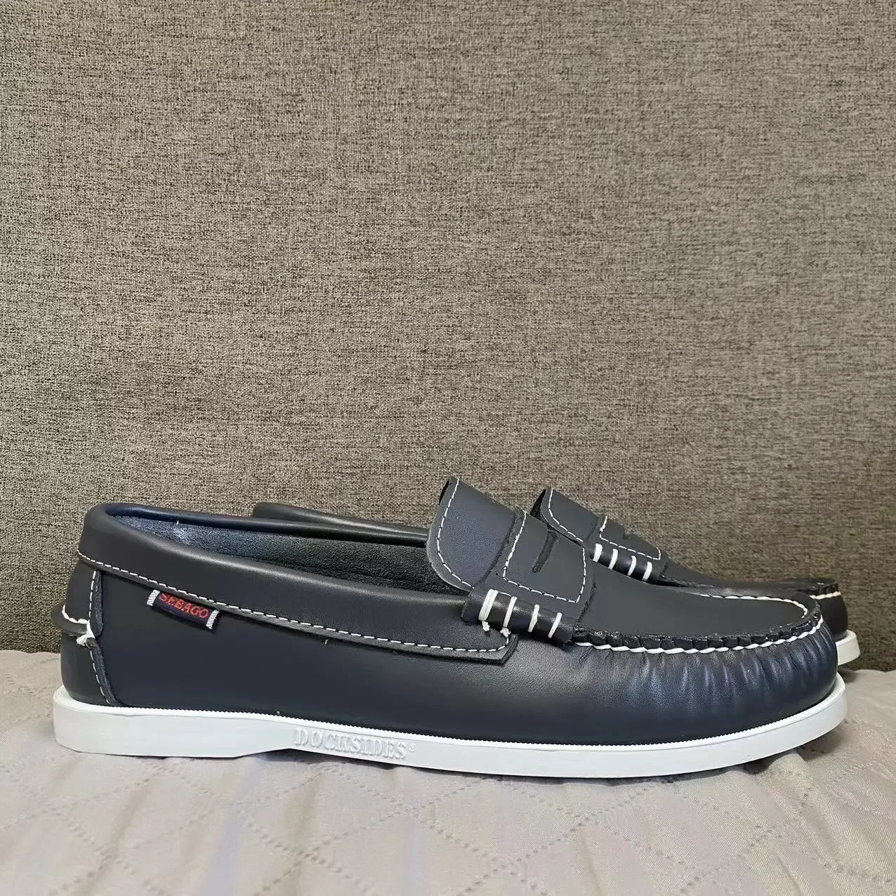 Uomo Homme Autentico Sebago Docksides Scarpe-Scarpe Da Barca Stringate Con Punta Moc In Pelle Premium 2024X16