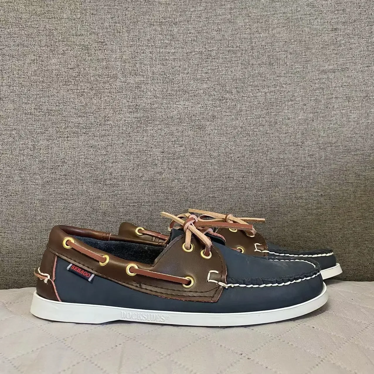 Uomo Homme Autentico Sebago Docksides Scarpe-Scarpe Da Barca Stringate Con Punta Moc In Pelle Premium 2024X20