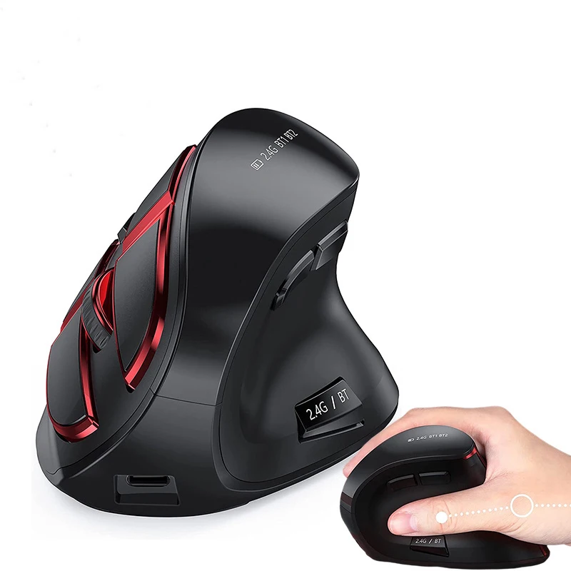 Mouse Ergonomico Mouse Verticale Wireless Mouse Ottico Ricaricabile Per Multiuso Compatibile Con Computer Mac Windows