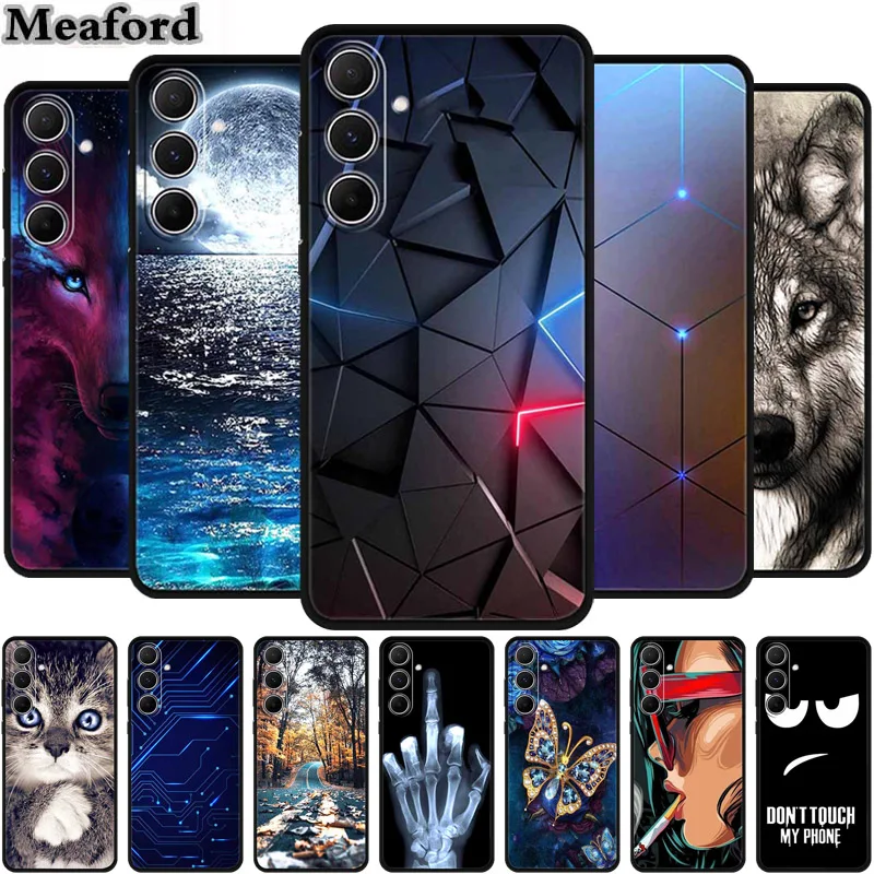 Per Samsung Galaxy A55 5G Custodia Animali Custodia Morbida In Silicone Tpu Cover Posteriore Per Samsunga55 Wolf Protector Cute Girl Shell