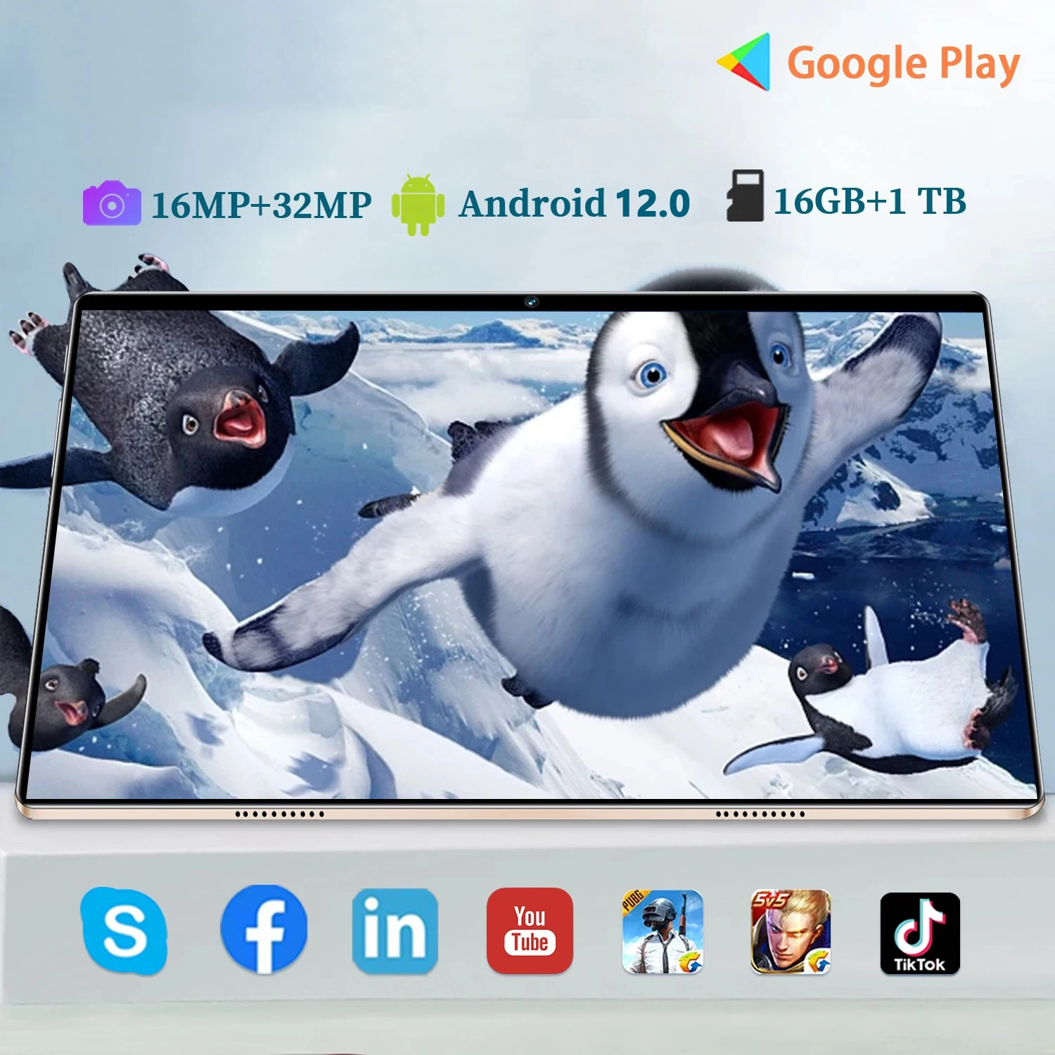 2024 Nuovo Tablet 5G Android 12. 0 Max Tablette 16Gb Ram 1Tb Rom Network 8800Mah Tablet 16Mp 32Mp Wifi 10 Core