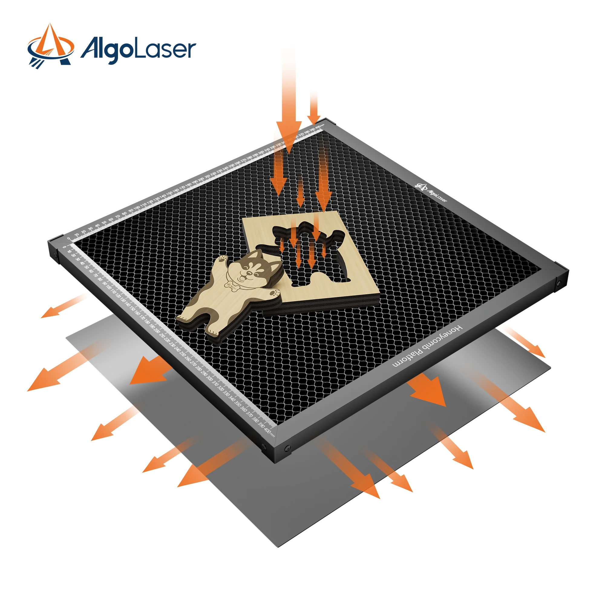 Algolaser Piattaforma A Nido D'Ape Letto Laser 445X450Mm Tavolo Da Lavoro In Acciaio Inossidabile Con Pannello In Alluminio Per Macchina Per Incisione