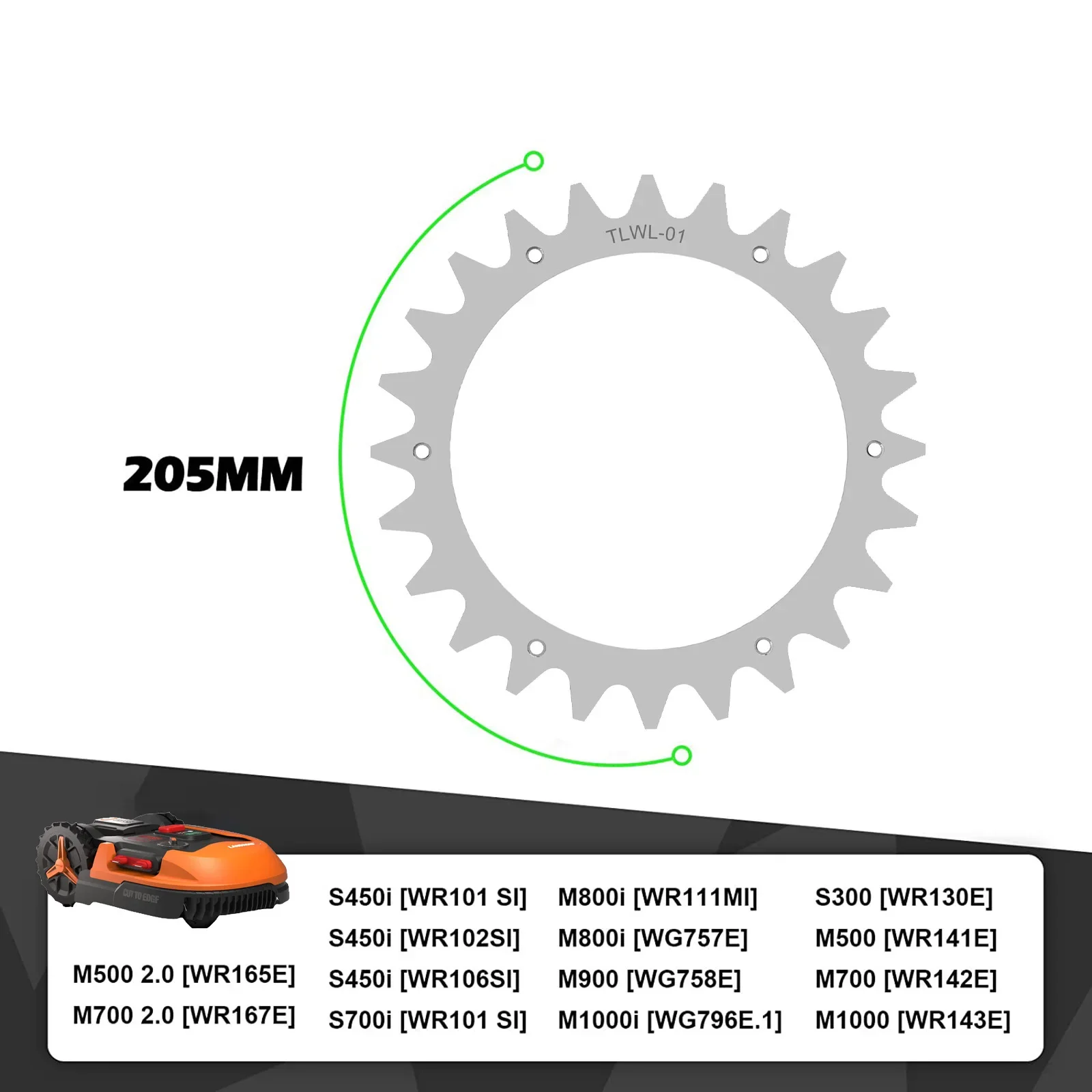 Accessori Per Ruote Di Trazione Robot Ausiliario Worx Landroid Lawn Robot L Per Tosaerba Migliorato Ruote 225X225Mm