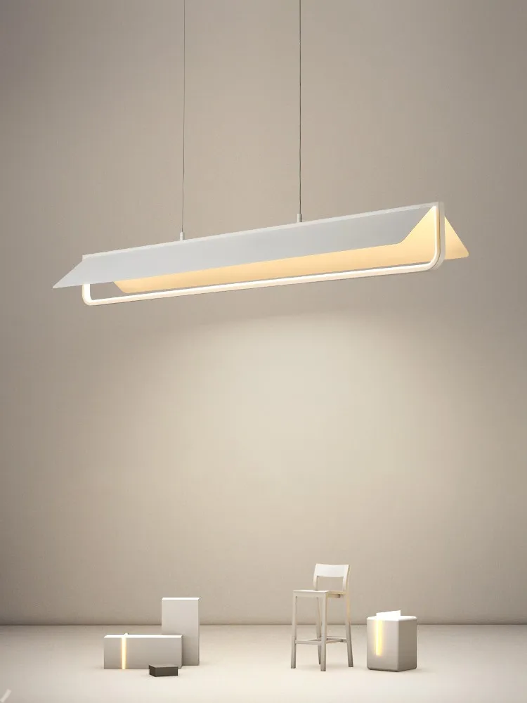 Modern Led Chandelier Living Room Dining Room Kitchen Bar Indoor Lighting Led Chandelier One Word Long Simple Dining Table Lamp