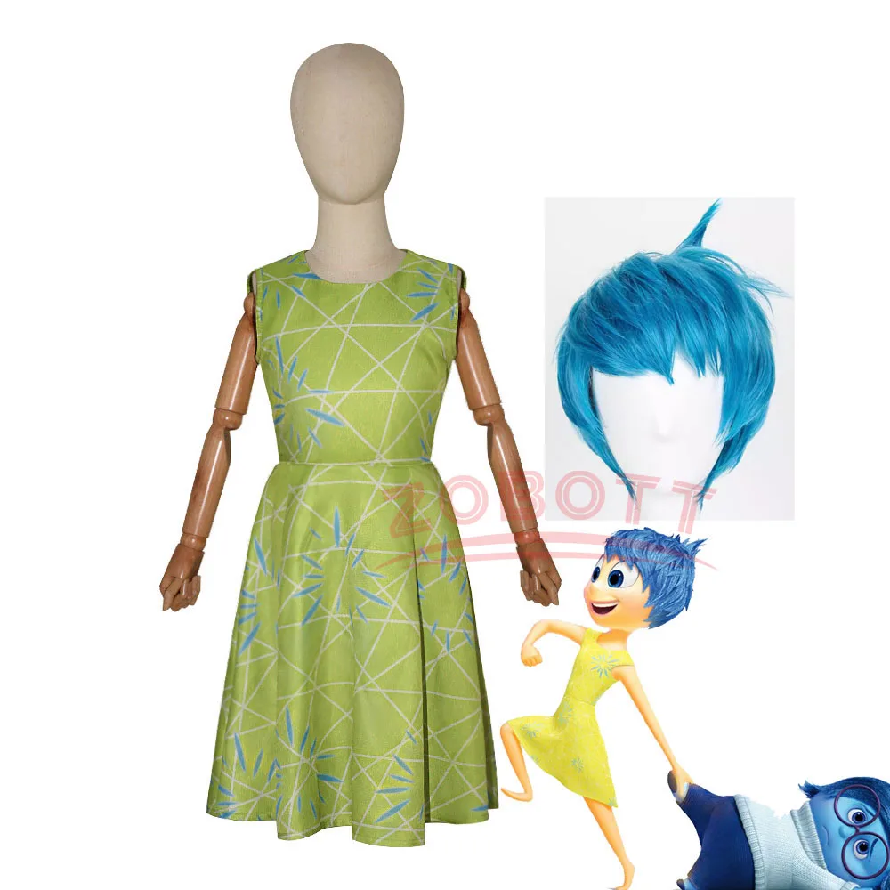 Inside Out Joy Inspired Skater Dress Joy Dress Parrucca Joy Outfit Costume Di Compleanno Inside Out Disgusto Ispirato Skater Dress
