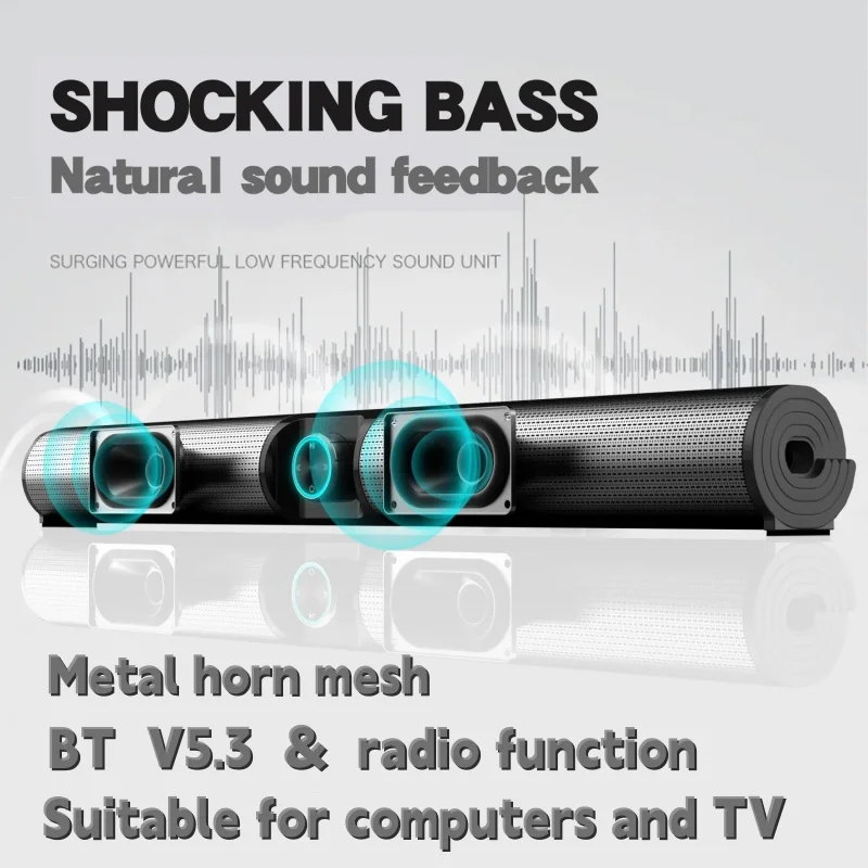 Bs-55 Wireless Desktop Hifi Altoparlante Bluetooth 5.3 Tv Computer Home Theater Telecomando Esterno Gaming Sound Bar Con Radio Fm