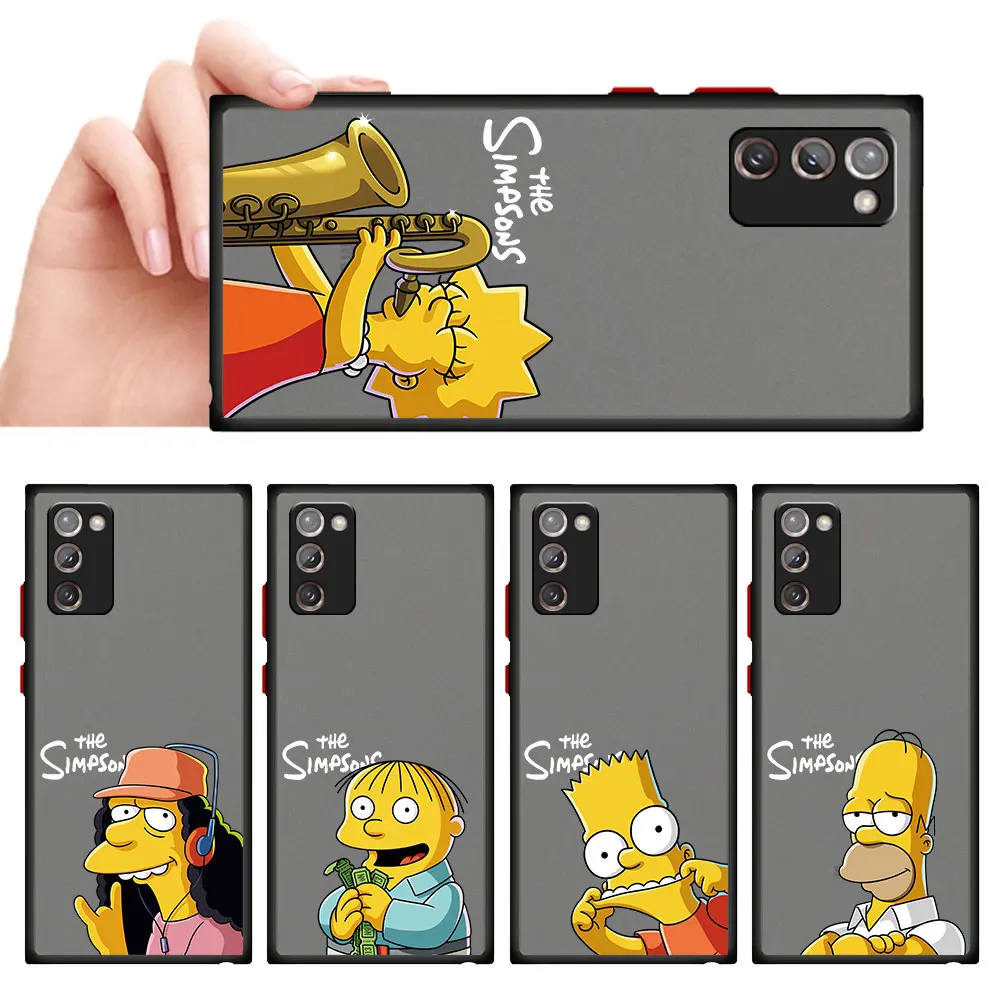 Shell Coque Matte Cover Luxury Disney Fun Simpson Case Per Samsung Galaxy S24 Ultra S21 Note 20 Ultra Note 10 Plus 8 9 S22 S23