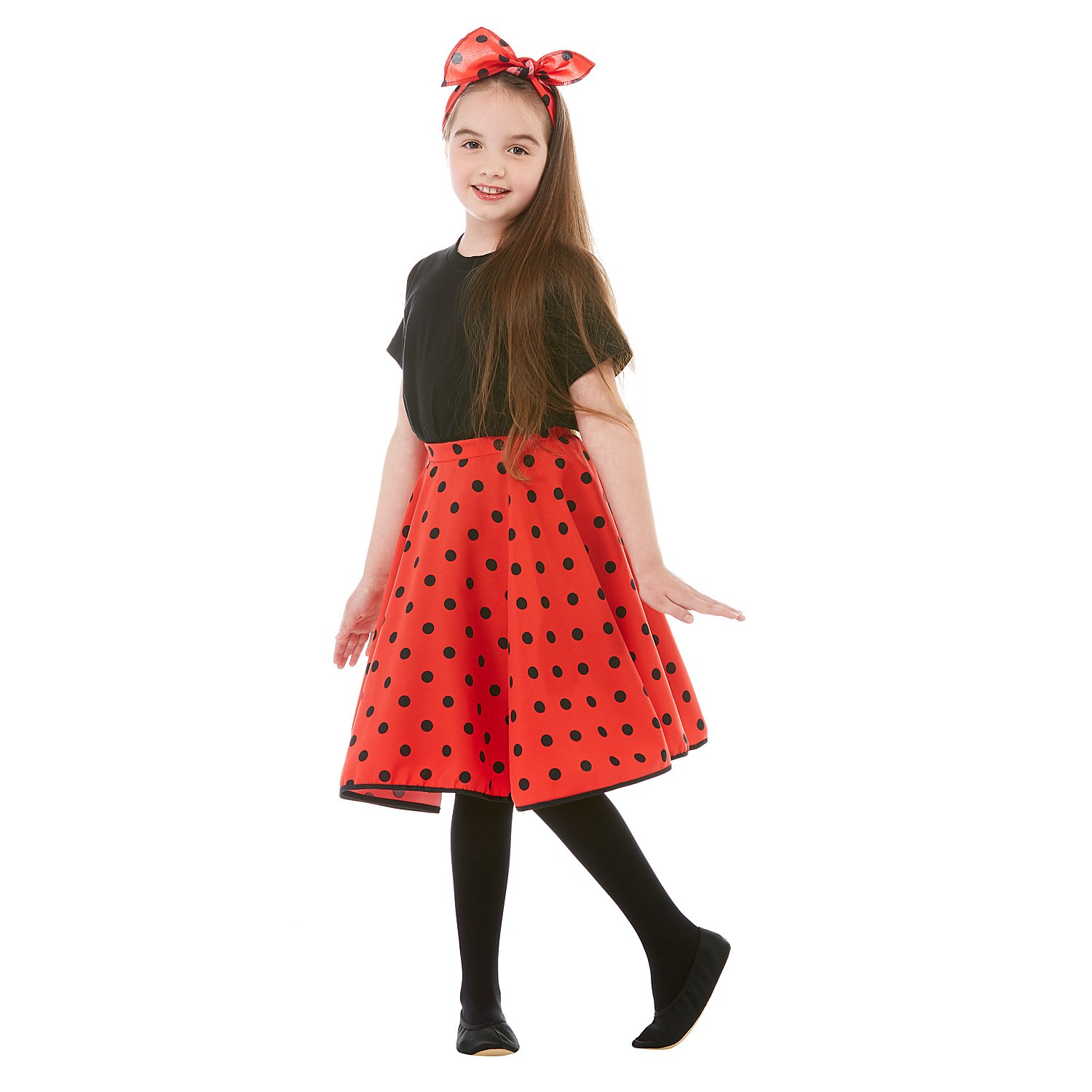 Jupe Rock'n'Roll pour enfants, rouge/noir