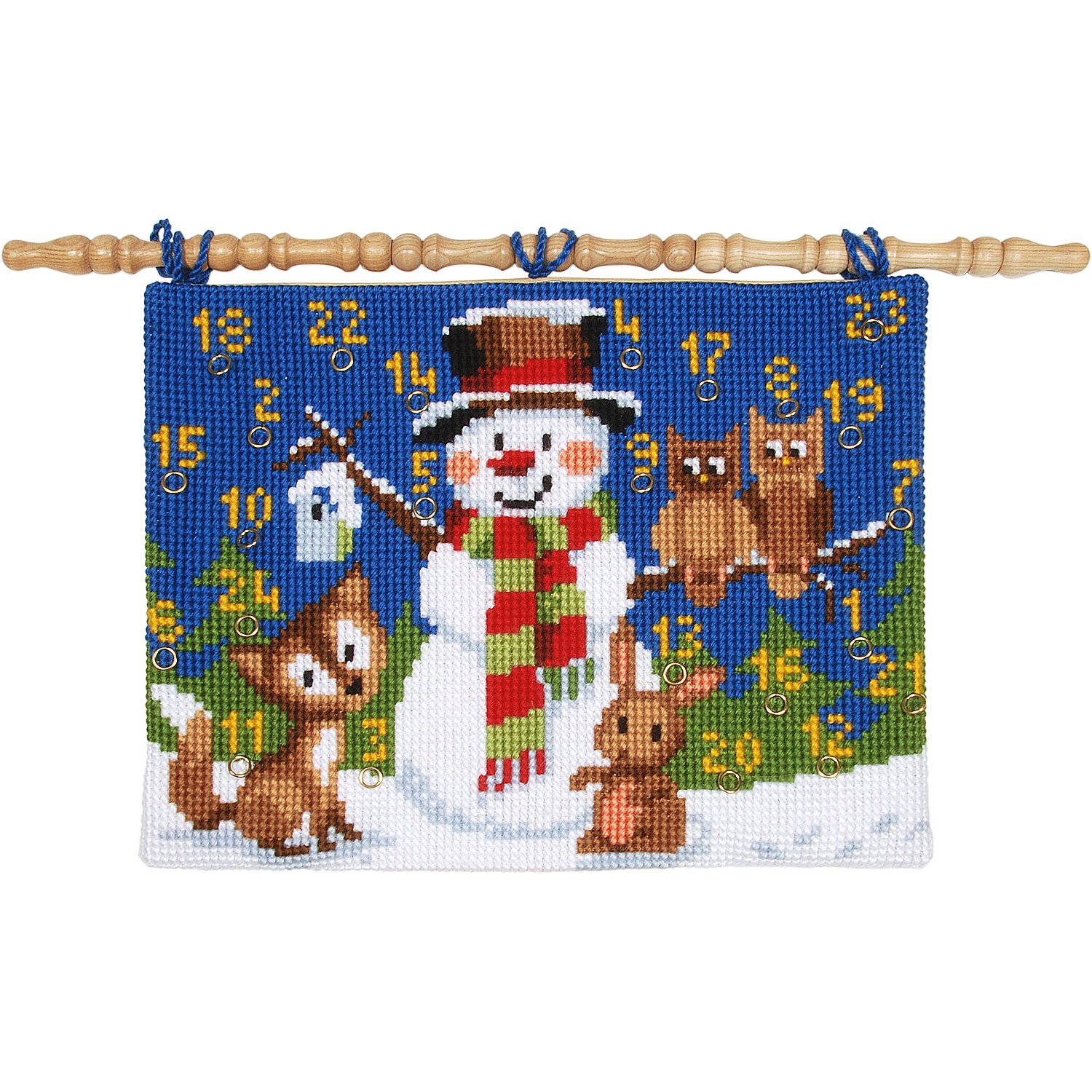 Calendrier de l´Avent "bonhomme de neige avec animaux de la forêt"