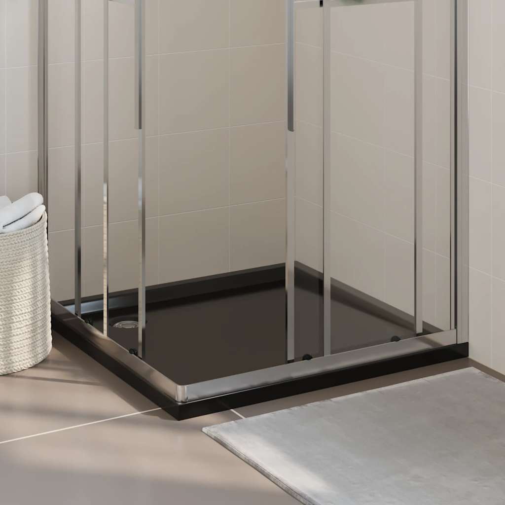 vidaXL Receveur de douche carré ABS Noir 90x90 cm