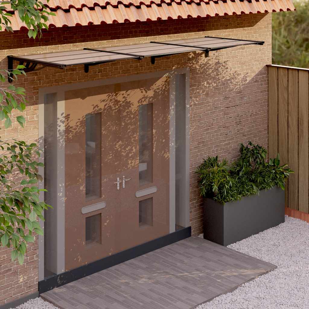 vidaXL Auvent de porte Noir 297,5x90 cm Polycarbonate