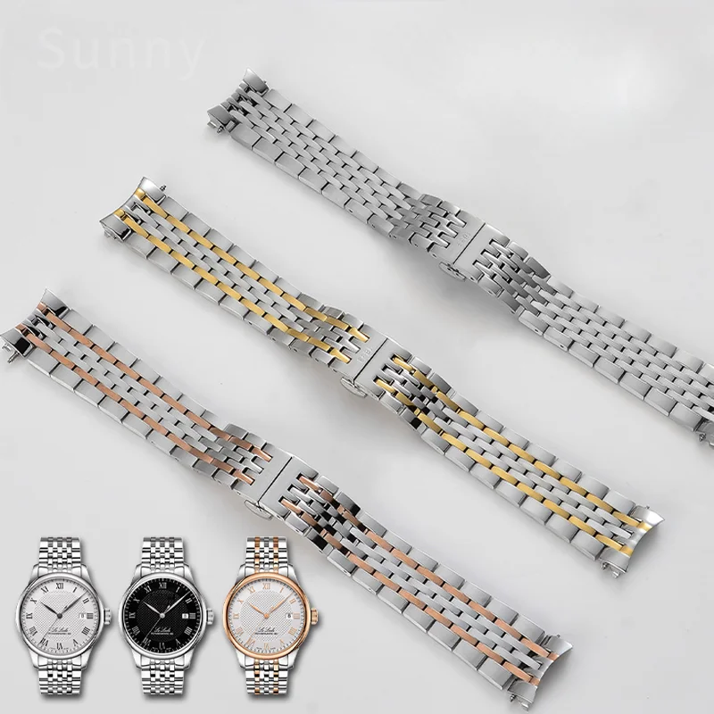Per Tissot 1853 Le Locle Durable Watchband Men Original Solid Stainless Steel Wrist T006/T41 Couturier 19Mm Orologi Accessori