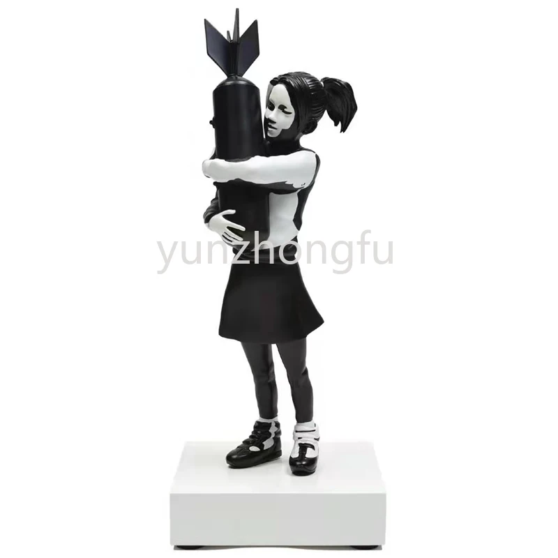 Figura De Resina De Banksy Bomba Girl, Escultura Moderna De Bomba, Estatua Hugger, Mesa De Resina, Amor, Arte Ingleses, Decoracial