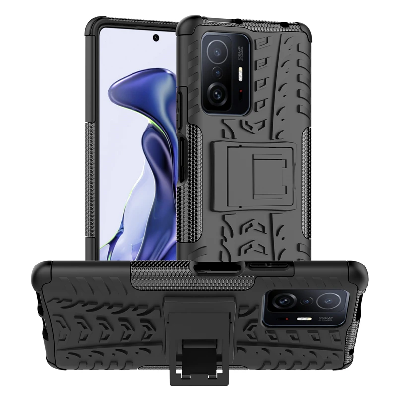 Per Xiaomi 11T Pro Case Armor Gomma Cavalletto Paraurti Custodia Antiurto Ibrida Per Xiaomi 11T Pro Cover Per Xiaomi 11T Pro Mi 11T