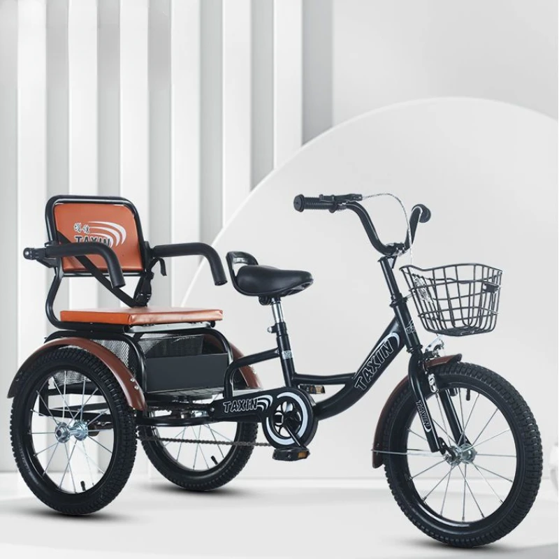 Passeggino Di Sicurezza 2-9 Anni Passeggino Trike Per Bambini Anti-Ribaltamento Doppio Triciclo Per Bambini Bicicletta Passeggino Gemellare Walker