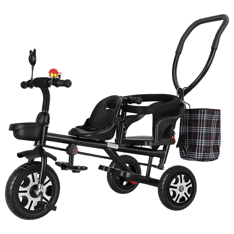 Triciclo Gemellare Per Bambini, Bicicletta Gemellare Per Bambini, Passeggino Mutiple Trike Twins Regalo Poussette Double