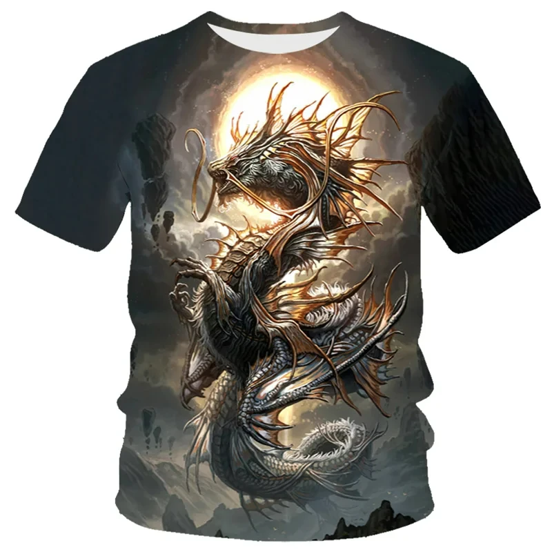 2024 New 3D Print T-Shirt Da Uomo Moda Donna Street Fashion O-Nike T-Shirt Harajuku Cool Animal T-Shirt L'Anno Del Loong