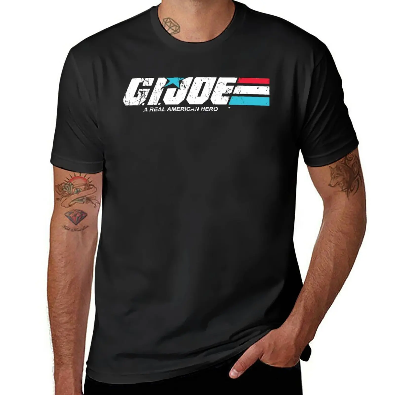 Nuovo Gi Joe Logosbiadito, Distressed Artworkamerican Hero1980 & X27;S Muslimage Joe Carto T-Shirt