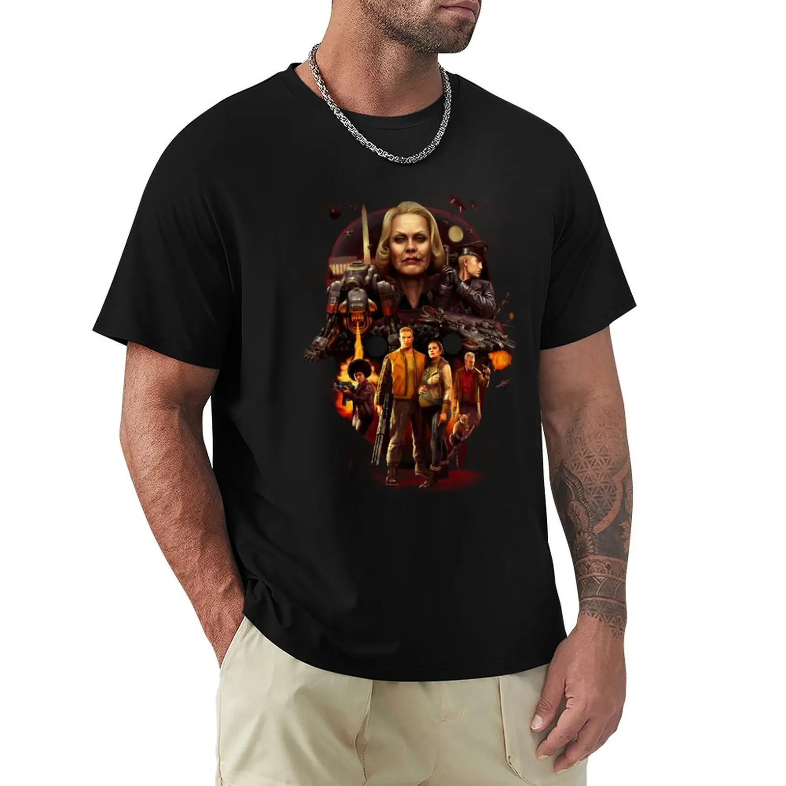 Wolfenstein 2 (Wolfenstein 2 Elite Soldat Shape Collage) T-Shirt Customizeds Custom Designer T Shirt Uomo