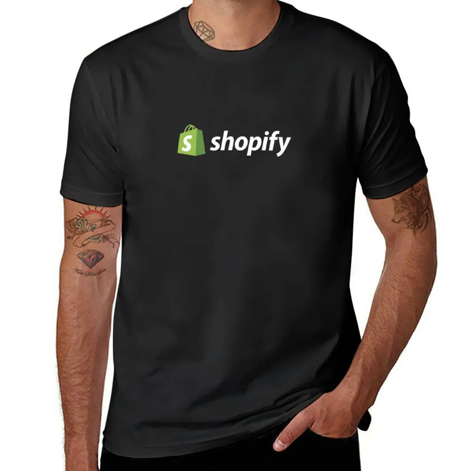 Nuovo Logo Shopify T-Shirt Grafica T Shirt Anime Vestiti Kawaii Frutta Del Telaio Magliette Da Uomo