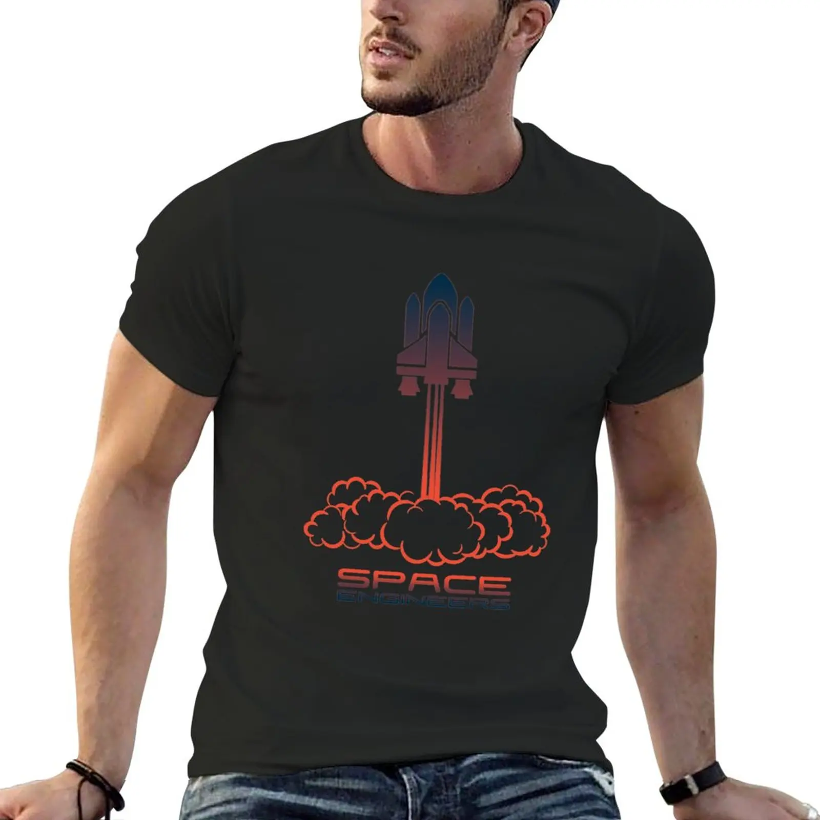 Retro Space Engineers Logo T-Shirt Maglietta Personalizzata Magliette Pesanti Estate Top Fruit Of The Loom Magliette Da Uomo